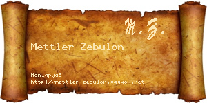 Mettler Zebulon névjegykártya